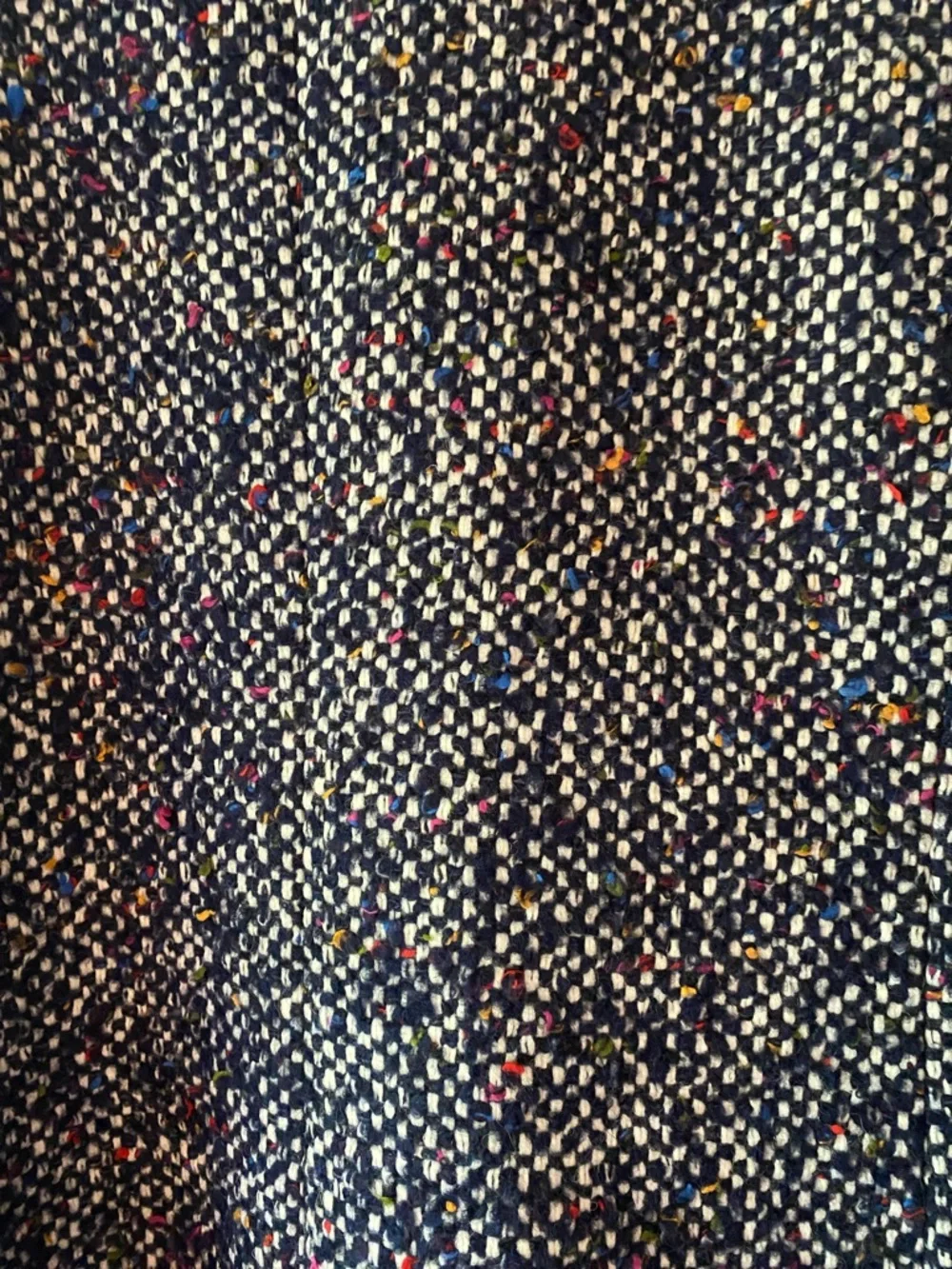 Wool Blend Bouclé Overcoat - Navy Multicolor - Picture 3 of 5